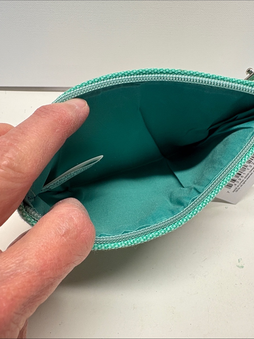 Teal Canvas & Woven Straw Flamingo Wristlet Clutch - Picture 8 of 11
